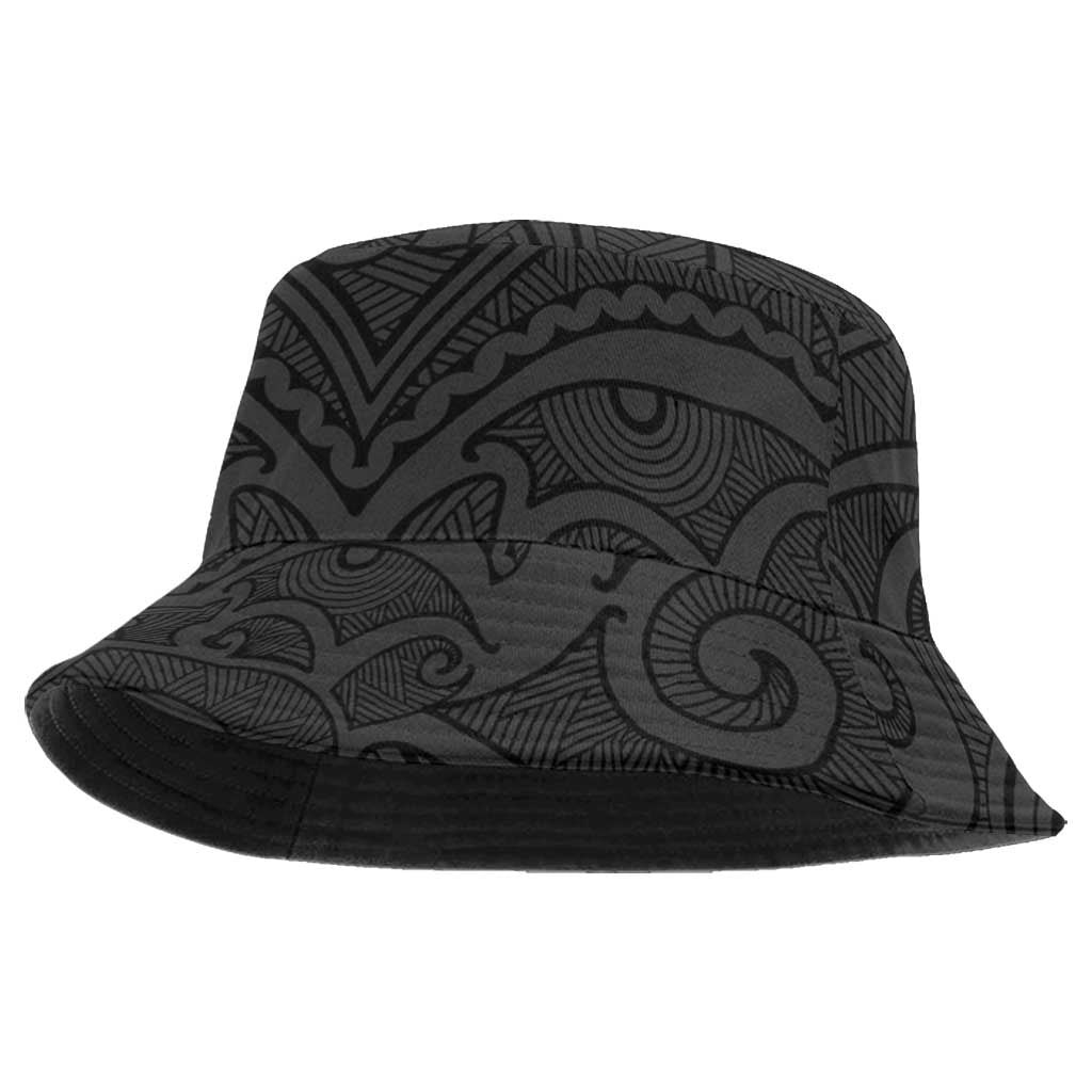 New Zealand Rugby Personalised Bucket Hat All Black Fern Maori Tribal Pattern - Aussie Hoodie