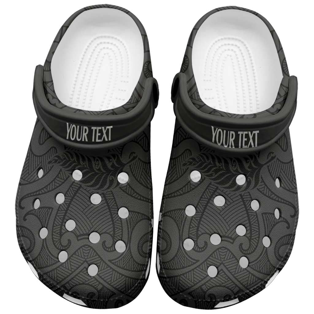 New Zealand Rugby Personalised Clogs Shoes All Black Fern Maori Tribal Pattern - Aussie Hoodie