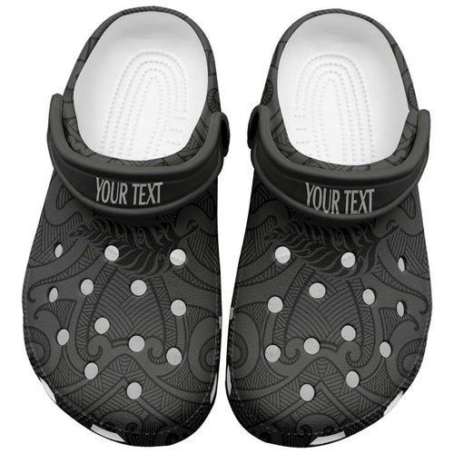 New Zealand Rugby Personalised Clogs Shoes All Black Fern Maori Tribal Pattern - Aussie Hoodie