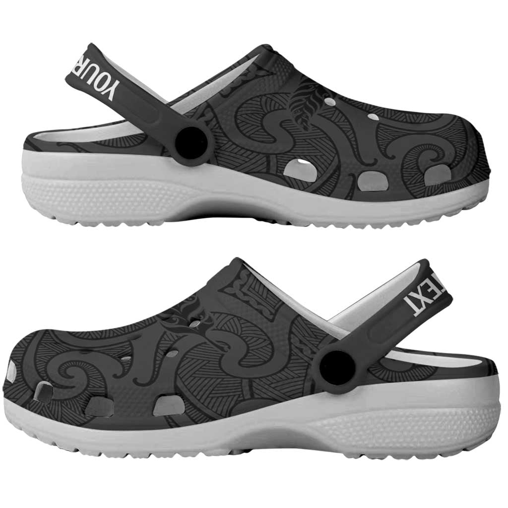 New Zealand Rugby Personalised Clogs Shoes All Black Fern Maori Tribal Pattern - Aussie Hoodie