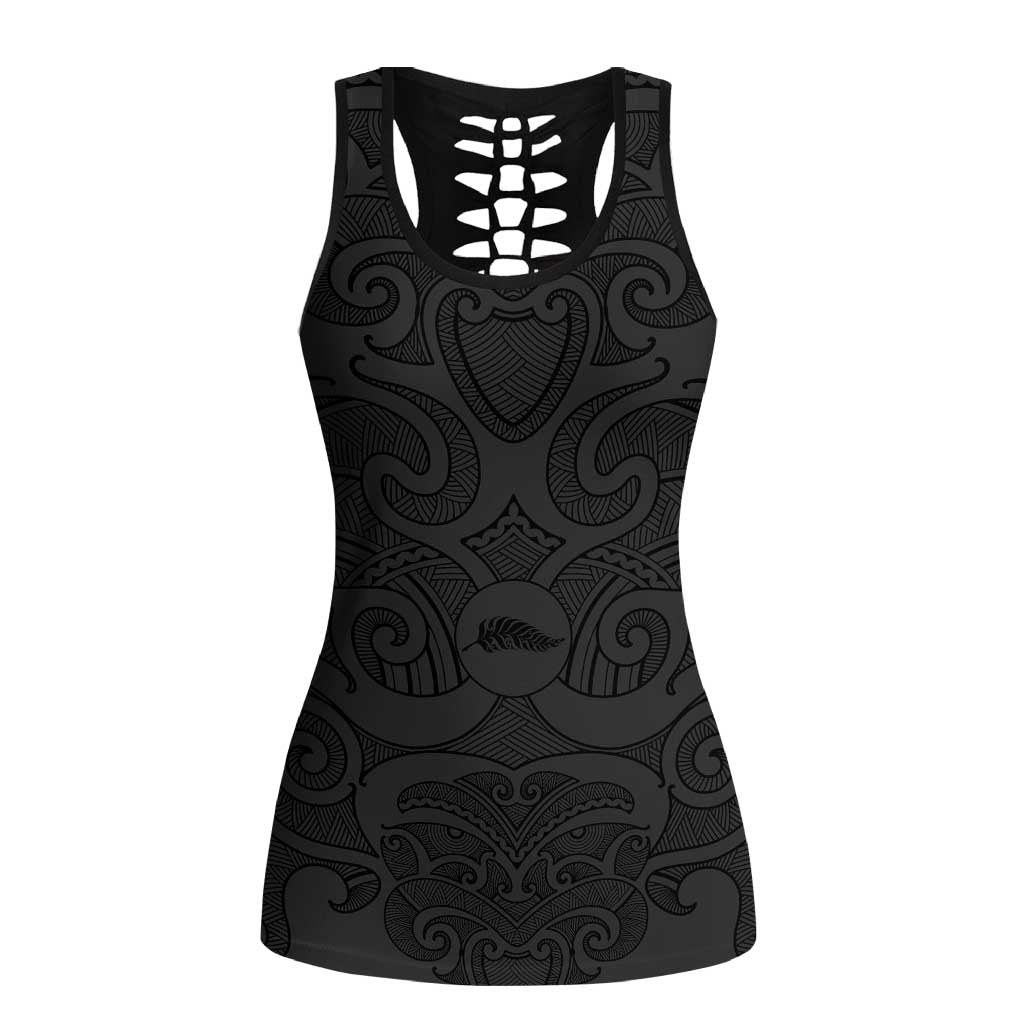 New Zealand Rugby Personalised Hollow Tank Top All Black Fern Maori Tribal Pattern - Aussie Hoodie