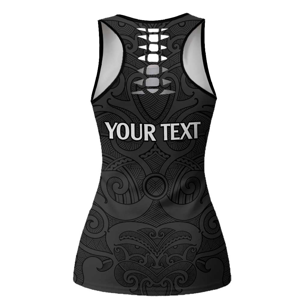 New Zealand Rugby Personalised Hollow Tank Top All Black Fern Maori Tribal Pattern - Aussie Hoodie