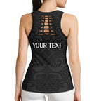 New Zealand Rugby Personalised Hollow Tank Top All Black Fern Maori Tribal Pattern - Aussie Hoodie