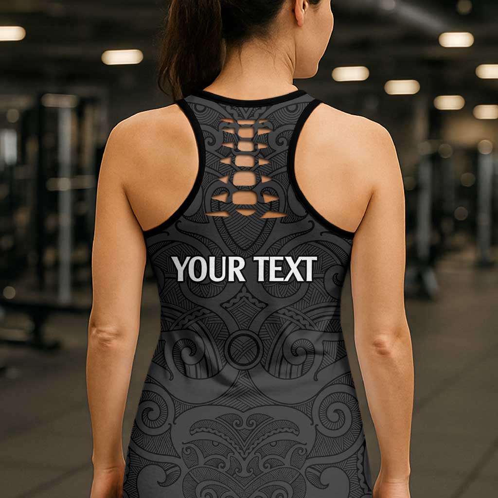 New Zealand Rugby Personalised Hollow Tank Top All Black Fern Maori Tribal Pattern - Aussie Hoodie