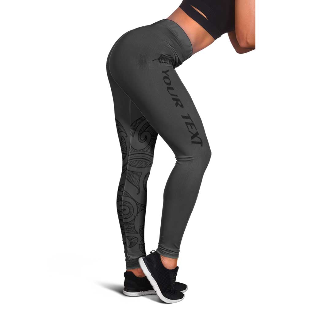 New Zealand Rugby Personalised Leggings All Black Fern Maori Tribal Pattern - Aussie Hoodie
