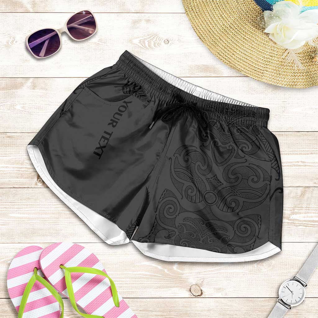 New Zealand Rugby Personalised Shorts for Women All Black Fern Maori Tribal Pattern - Aussie Hoodie