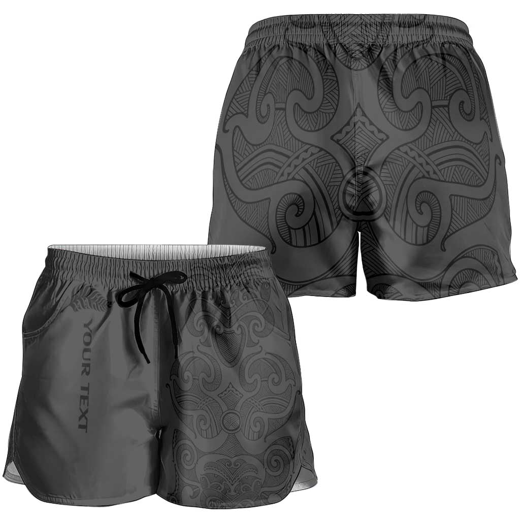 New Zealand Rugby Personalised Shorts for Women All Black Fern Maori Tribal Pattern - Aussie Hoodie
