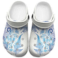 New Zealand Sea Animals Clogs Shoes with Maori Koru Tribal Tattoo and Silver Ferns Galaxy Style