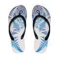 New Zealand Sea Animals Flip Flops with Maori Koru Tribal Tattoo and Silver Ferns Galaxy Style