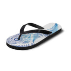 New Zealand Sea Animals Flip Flops with Maori Koru Tribal Tattoo and Silver Ferns Galaxy Style