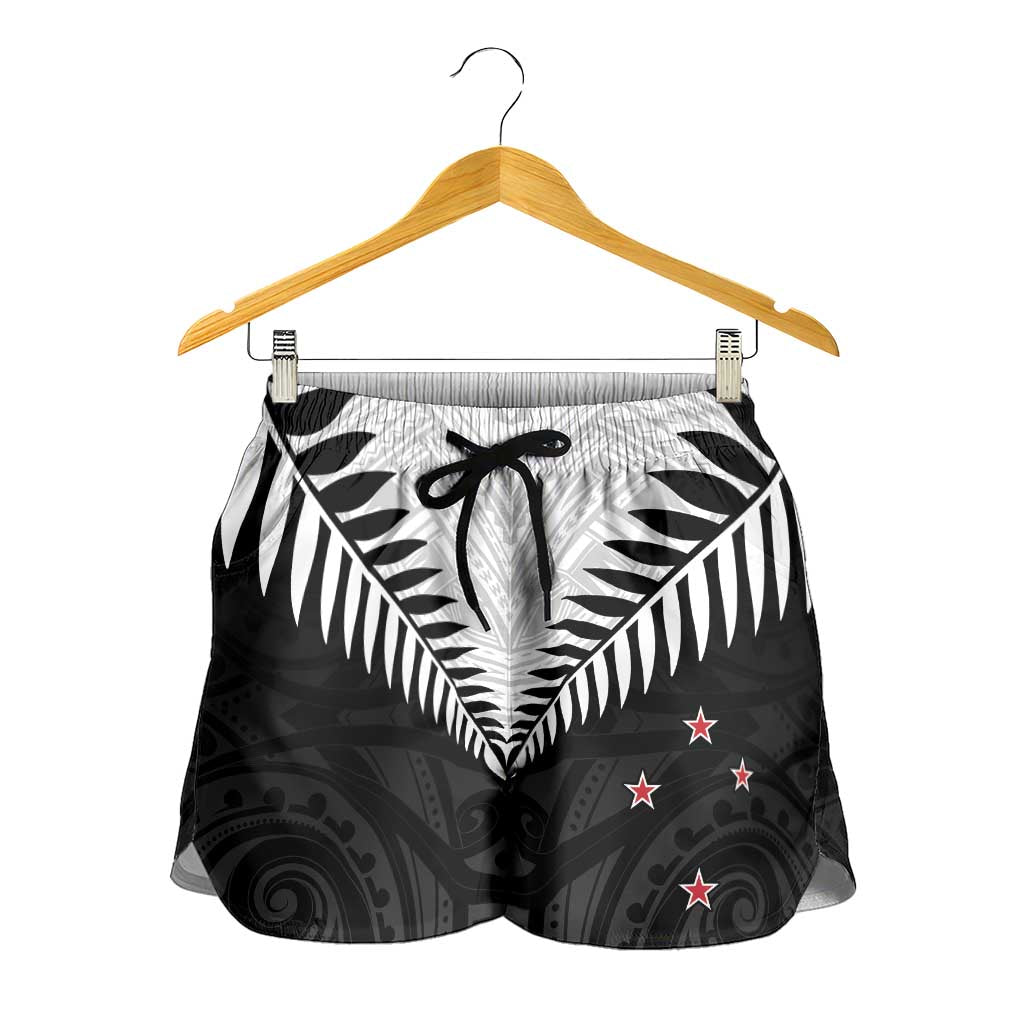 New Zealand Shorts for Women Aotearoa Maori Kiwi Black Fern - Aussie Hoodie