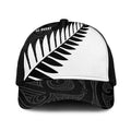 New Zealand Silver Fern Rugby Baseball Net Cap All Black Go Champions Maori Pattern - Aussie Hoodie