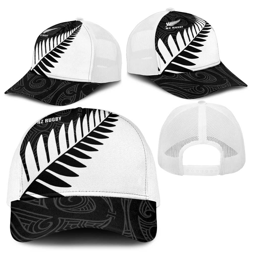 New Zealand Silver Fern Rugby Baseball Net Cap All Black Go Champions Maori Pattern - Aussie Hoodie
