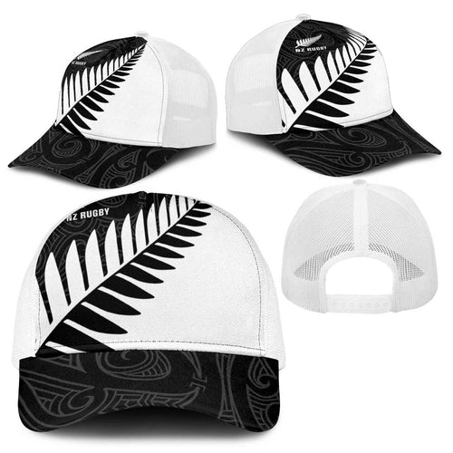 New Zealand Silver Fern Rugby Baseball Net Cap All Black Go Champions Maori Pattern - Aussie Hoodie