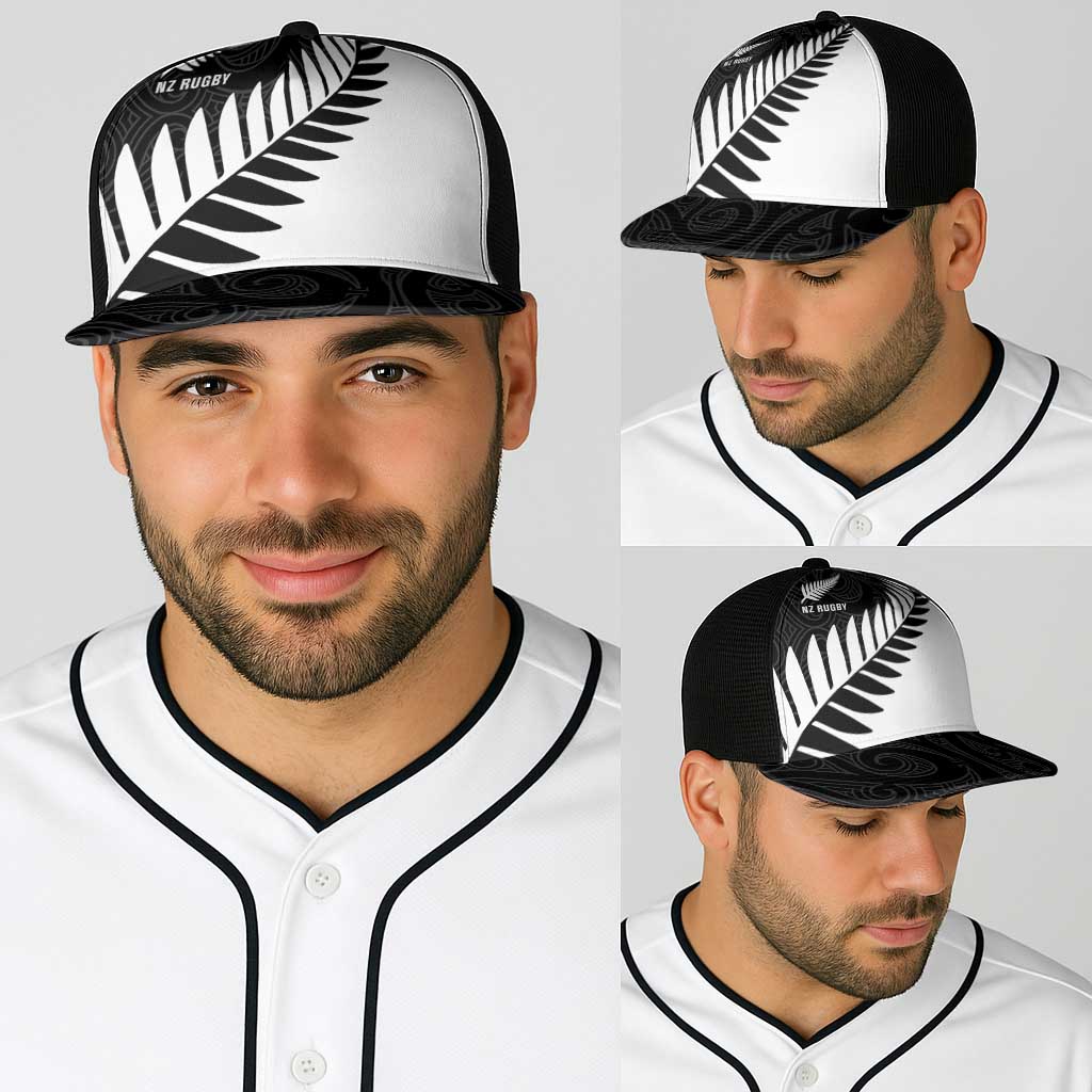 New Zealand Silver Fern Rugby Baseball Net Cap All Black Go Champions Maori Pattern - Aussie Hoodie