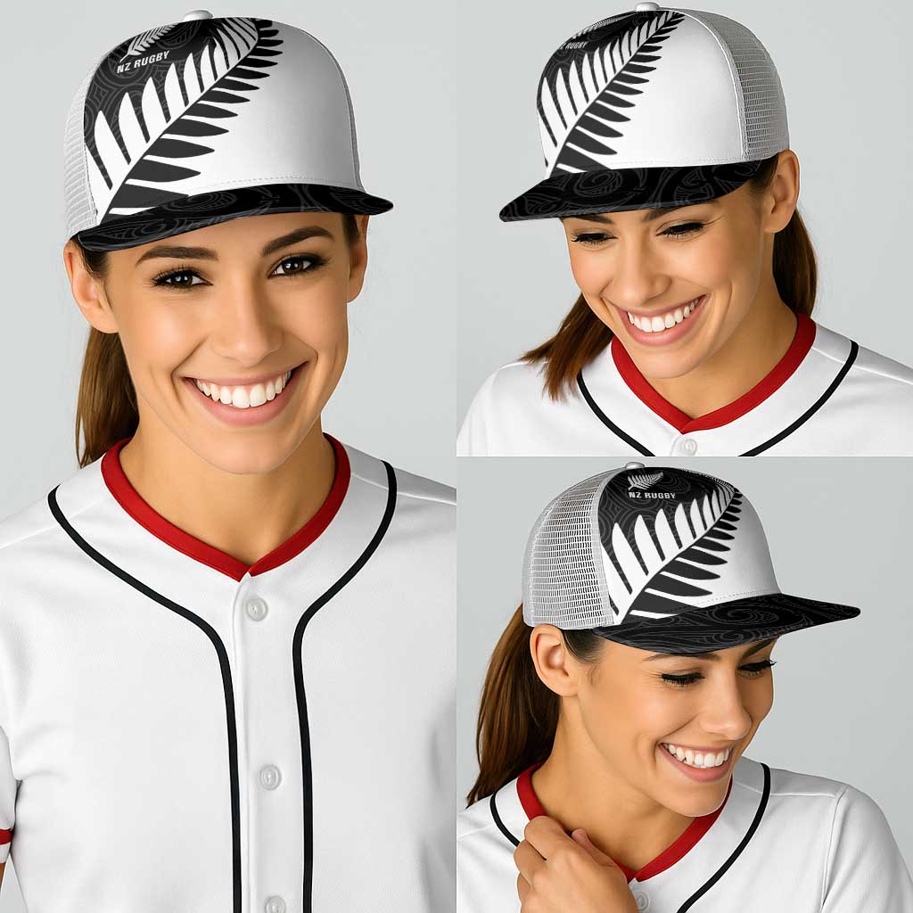 New Zealand Silver Fern Rugby Baseball Net Cap All Black Go Champions Maori Pattern - Aussie Hoodie