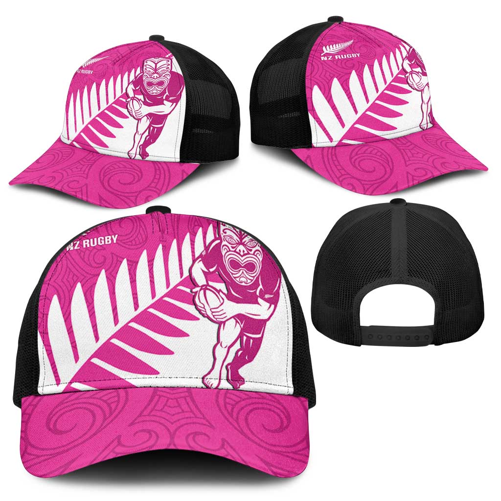 New Zealand Silver Fern Rugby Baseball Net Cap Go All Black Maori Pink Version - Aussie Hoodie