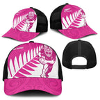 New Zealand Silver Fern Rugby Baseball Net Cap Go All Black Maori Pink Version - Aussie Hoodie