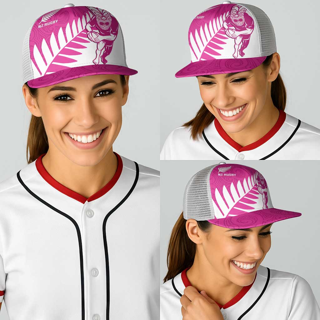 New Zealand Silver Fern Rugby Baseball Net Cap Go All Black Maori Pink Version - Aussie Hoodie