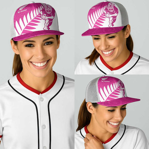 New Zealand Silver Fern Rugby Baseball Net Cap Go All Black Maori Pink Version - Aussie Hoodie