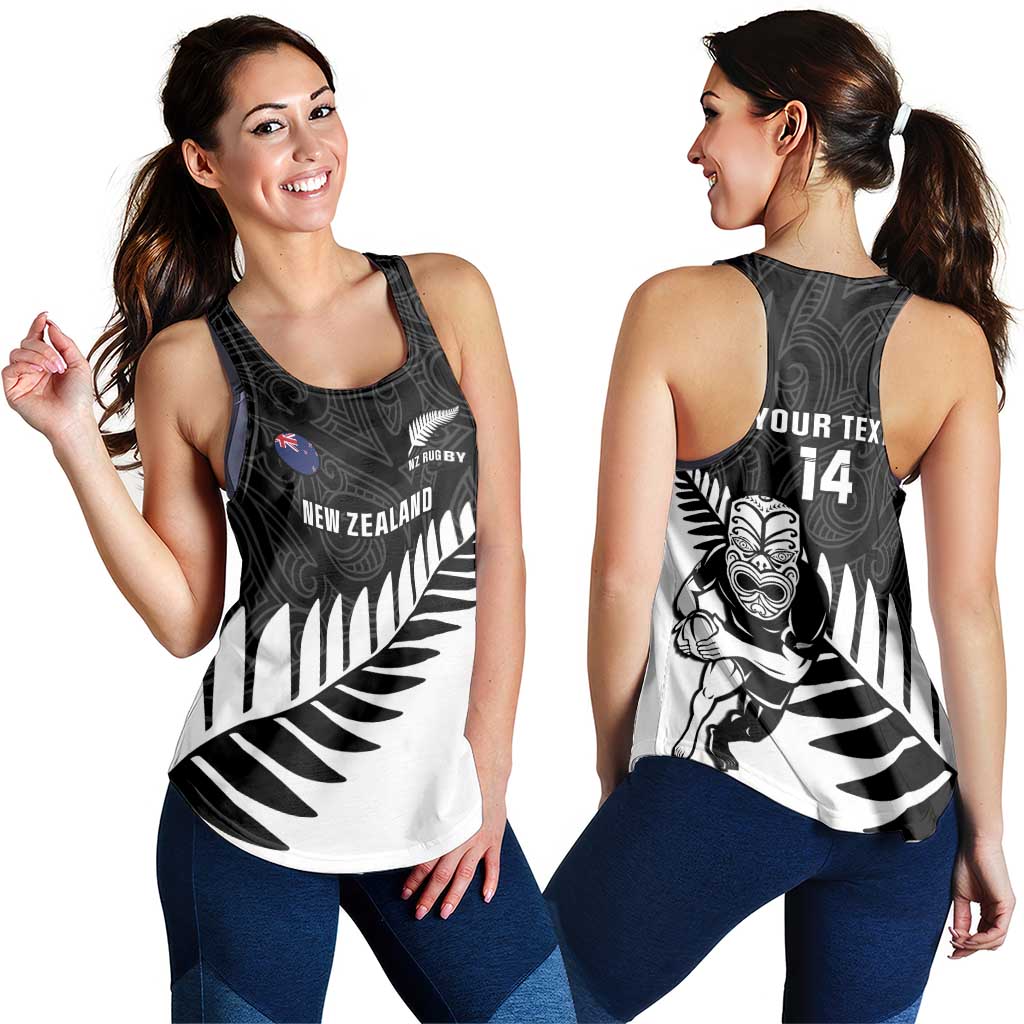 New Zealand Silver Fern Rugby Custom Women Racerback Tank All Black Go Champions Maori Pattern - Aussie Hoodie