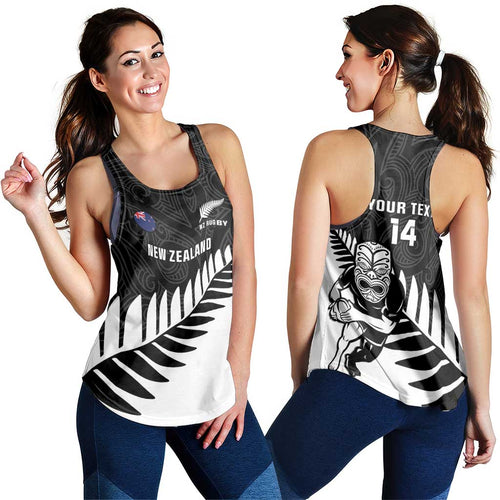 New Zealand Silver Fern Rugby Custom Women Racerback Tank All Black Go Champions Maori Pattern - Aussie Hoodie