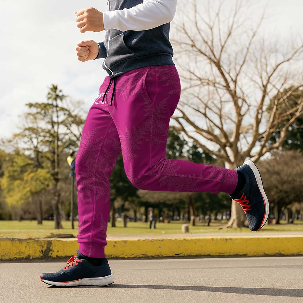 New Zealand Silver Fern Rugby Jogger Pants Go Aotearoa Champions World Cup Pink - Aussie Hoodie