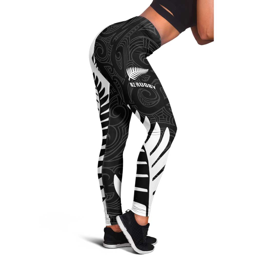 New Zealand Silver Fern Rugby Leggings All Black Go Champions Maori Pattern - Aussie Hoodie