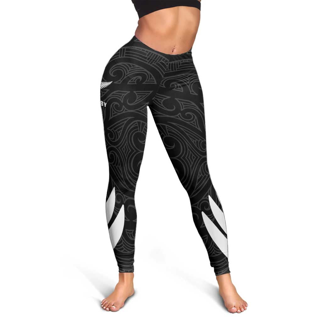 New Zealand Silver Fern Rugby Leggings All Black Go Champions Maori Pattern - Aussie Hoodie