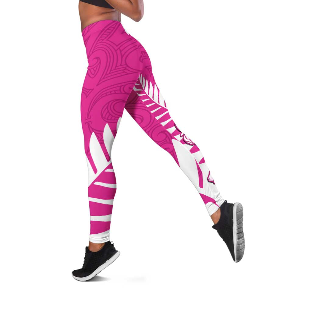New Zealand Silver Fern Rugby Leggings Go All Black Maori Pink Version - Aussie Hoodie