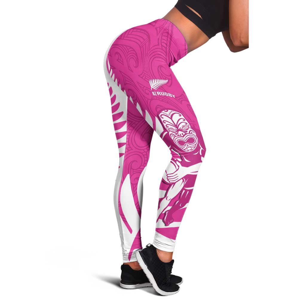 New Zealand Silver Fern Rugby Leggings Go All Black Maori Pink Version - Aussie Hoodie