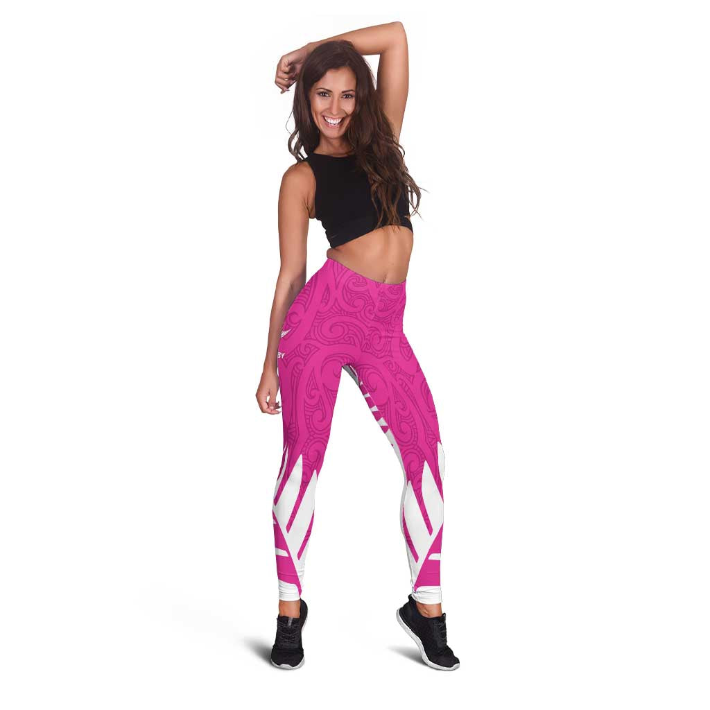 New Zealand Silver Fern Rugby Leggings Go All Black Maori Pink Version - Aussie Hoodie