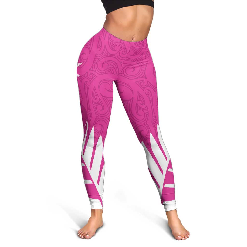 New Zealand Silver Fern Rugby Leggings Go All Black Maori Pink Version - Aussie Hoodie