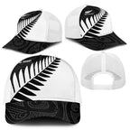 New Zealand Silver Fern Rugby Mesh Trucker Cap All Black Go Champions Maori Pattern - Aussie Hoodie