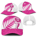 New Zealand Silver Fern Rugby Mesh Trucker Cap Go All Black Maori Pink Version - Aussie Hoodie