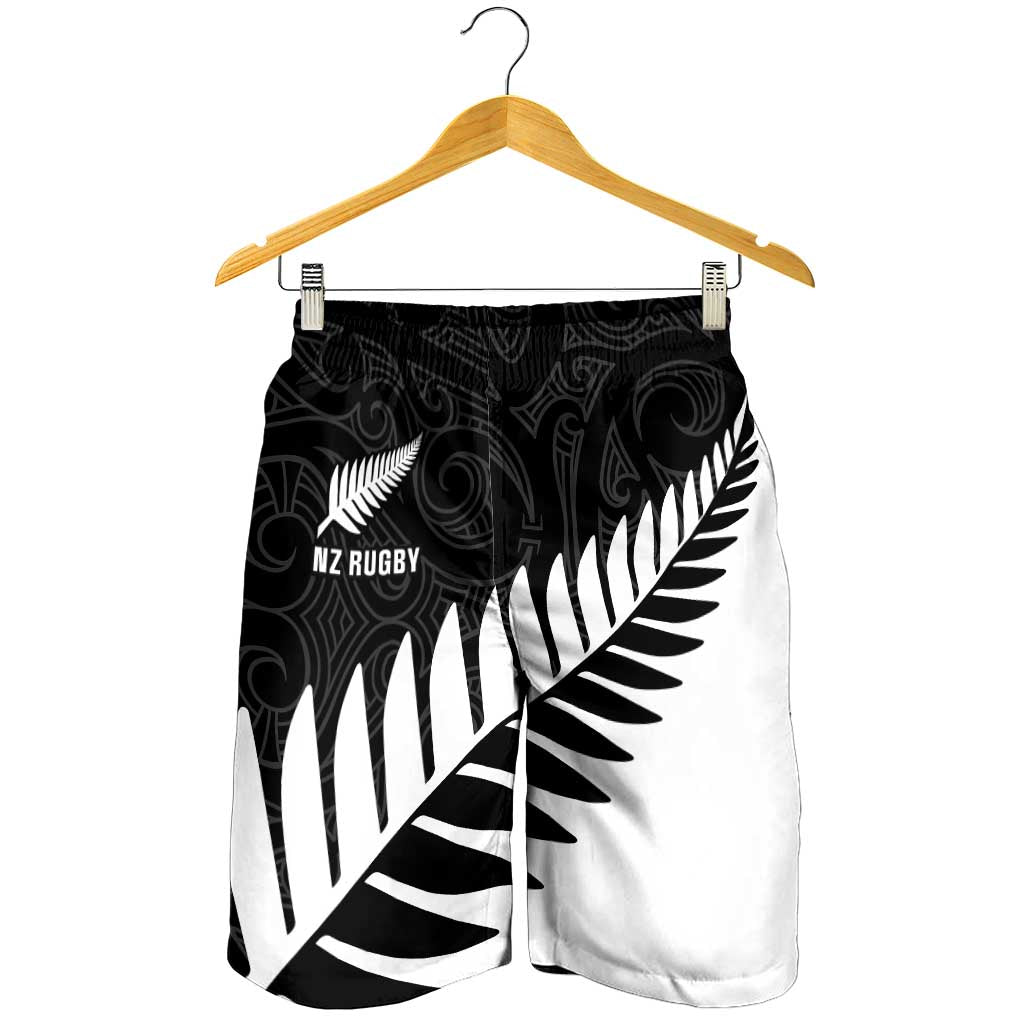 New Zealand Silver Fern Rugby Shorts for Men All Black Go Champions Maori Pattern - Aussie Hoodie