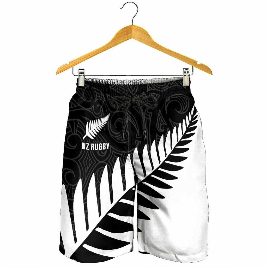 New Zealand Silver Fern Rugby Shorts for Men All Black Go Champions Maori Pattern - Aussie Hoodie