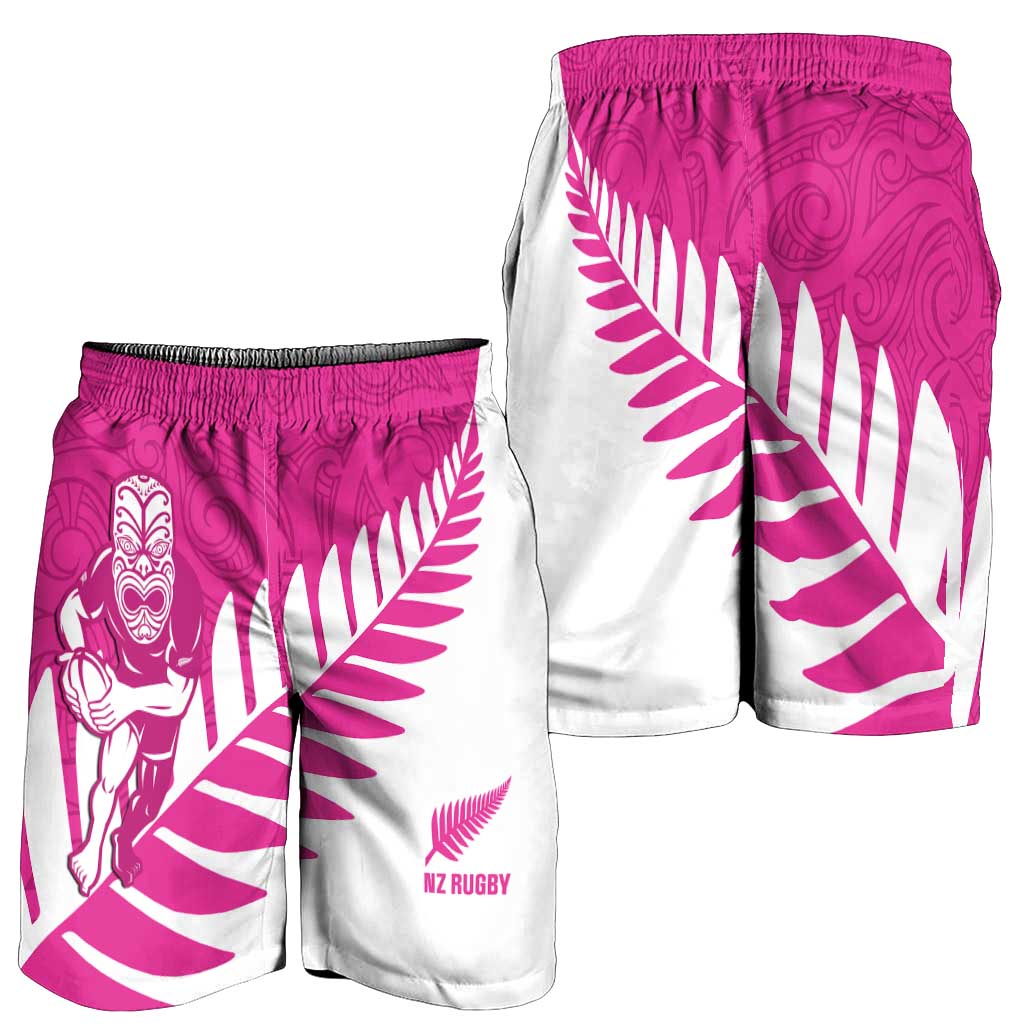 New Zealand Silver Fern Rugby Shorts for Men Go All Black Maori Pink Version - Aussie Hoodie