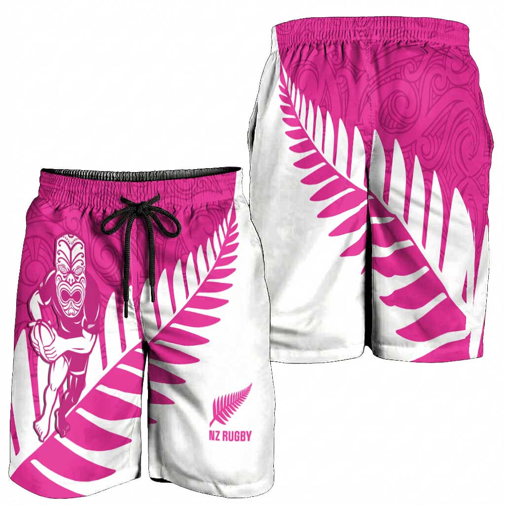 New Zealand Silver Fern Rugby Shorts for Men Go All Black Maori Pink Version - Aussie Hoodie
