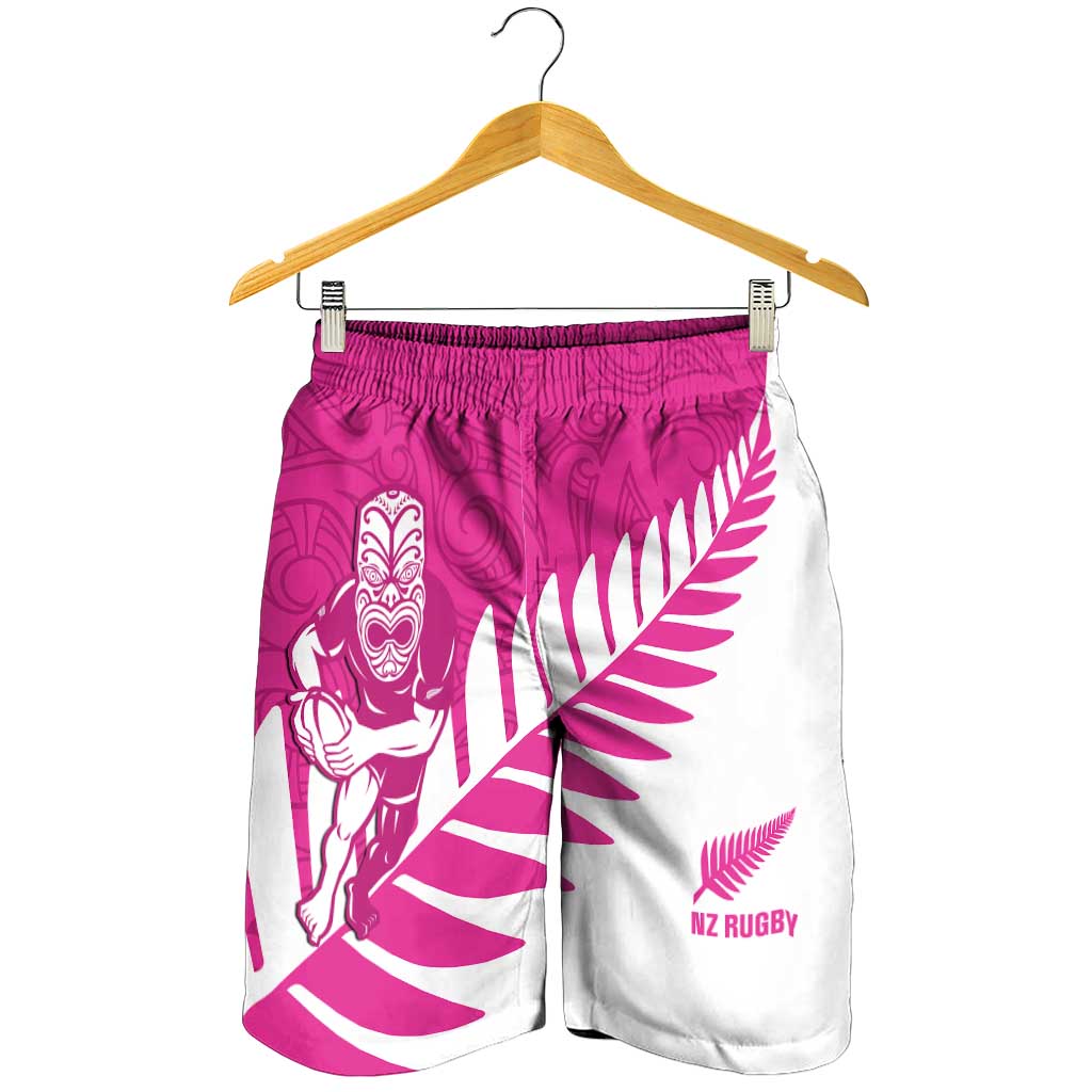 New Zealand Silver Fern Rugby Shorts for Men Go All Black Maori Pink Version - Aussie Hoodie