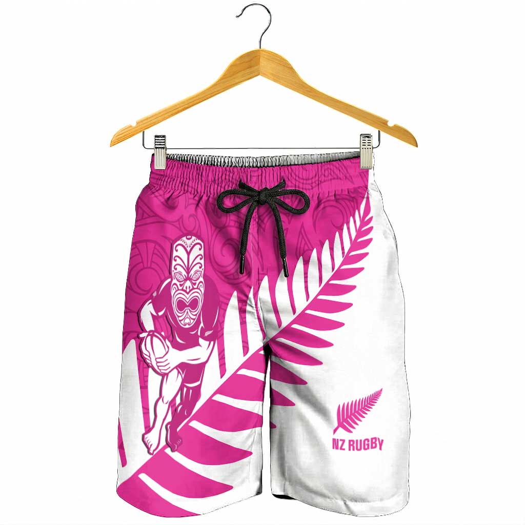 New Zealand Silver Fern Rugby Shorts for Men Go All Black Maori Pink Version - Aussie Hoodie