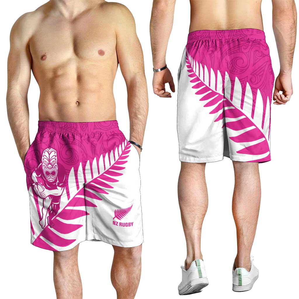 New Zealand Silver Fern Rugby Shorts for Men Go All Black Maori Pink Version - Aussie Hoodie