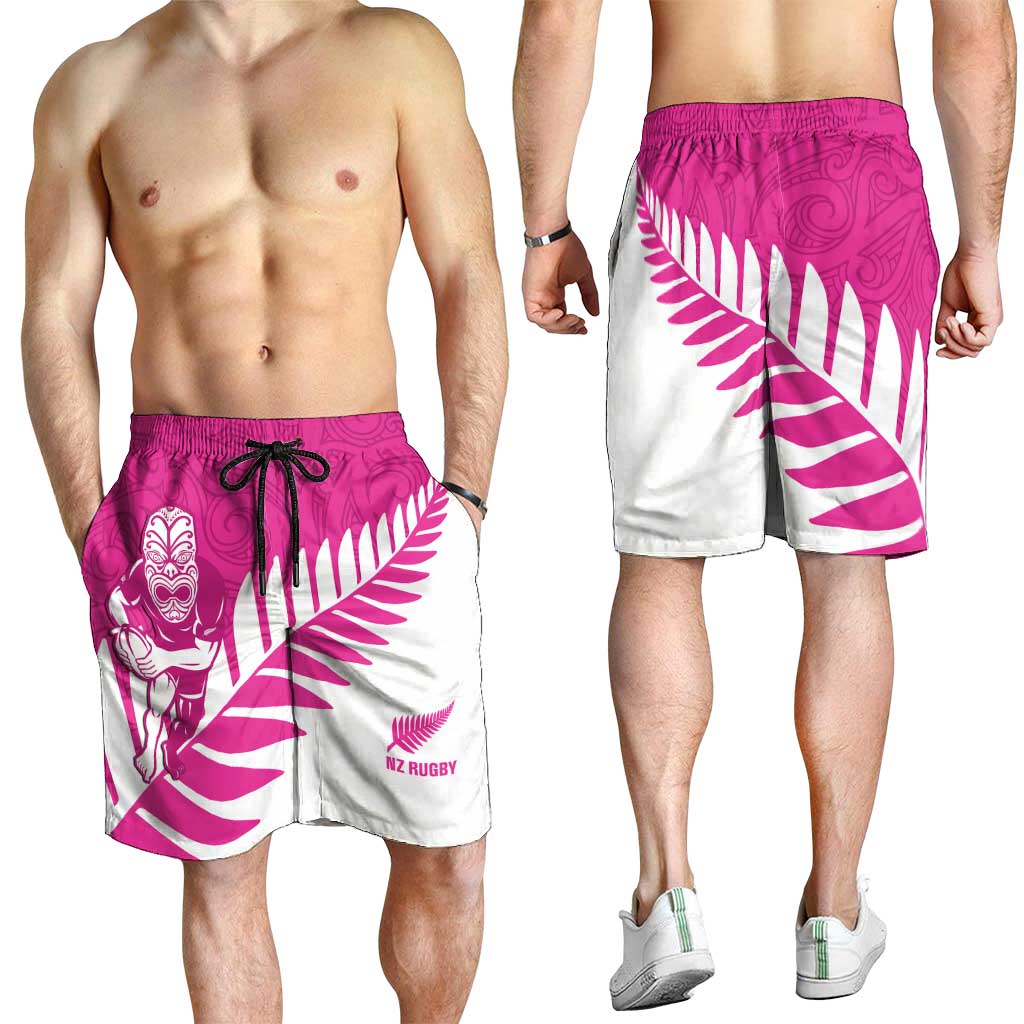 New Zealand Silver Fern Rugby Shorts for Men Go All Black Maori Pink Version - Aussie Hoodie