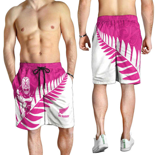 New Zealand Silver Fern Rugby Shorts for Men Go All Black Maori Pink Version - Aussie Hoodie