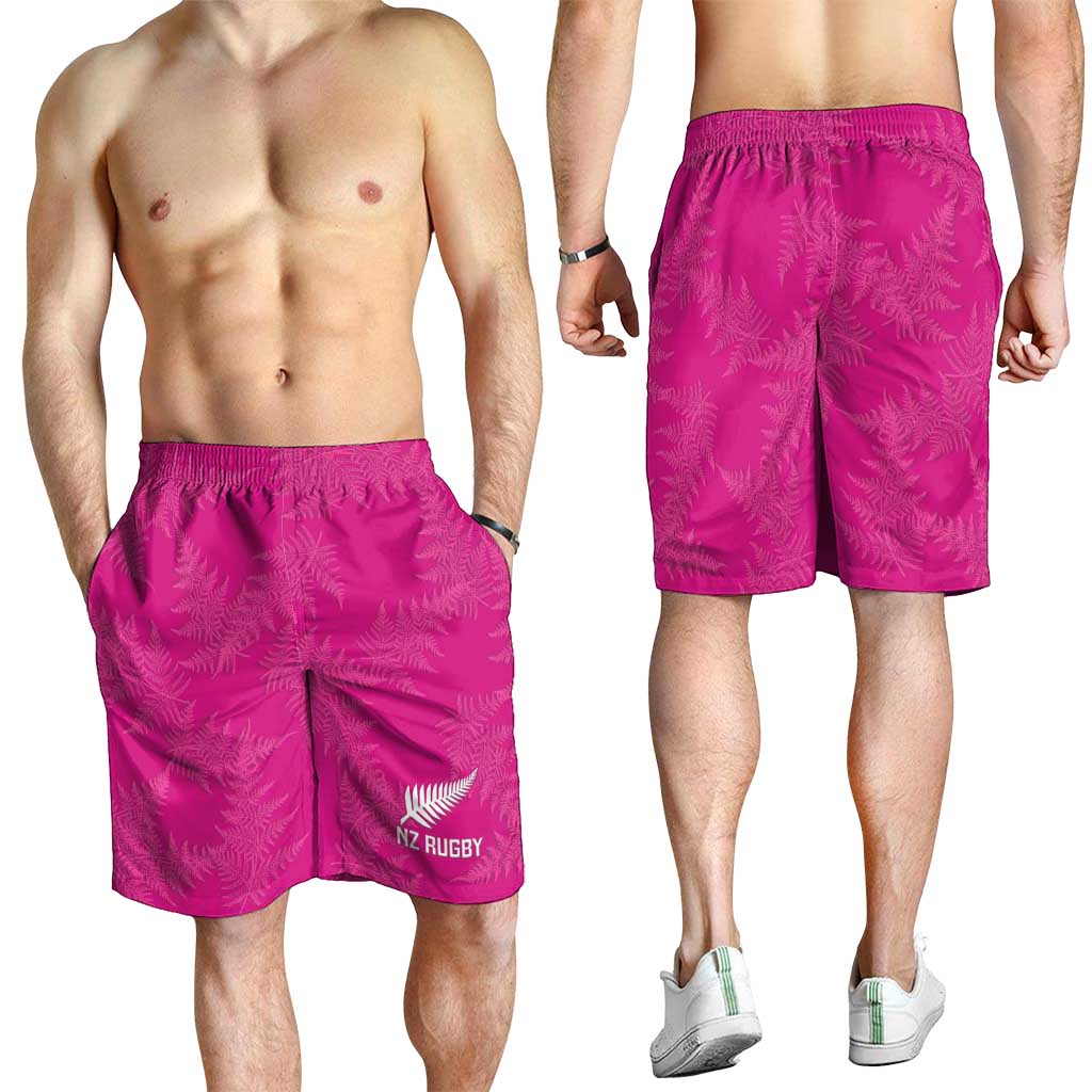 New Zealand Silver Fern Rugby Shorts for Men Go Aotearoa Champions World Cup Pink - Aussie Hoodie