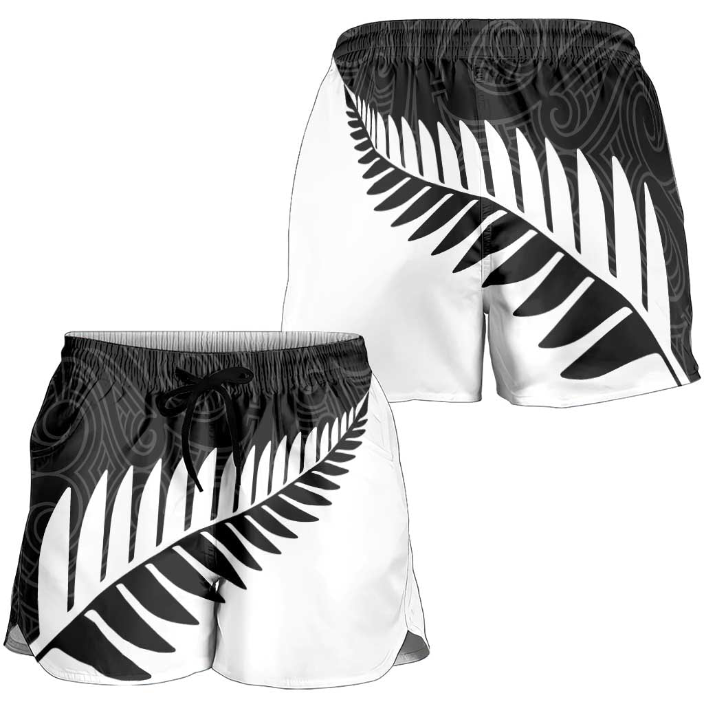 New Zealand Silver Fern Rugby Shorts for Women All Black Go Champions Maori Pattern - Aussie Hoodie