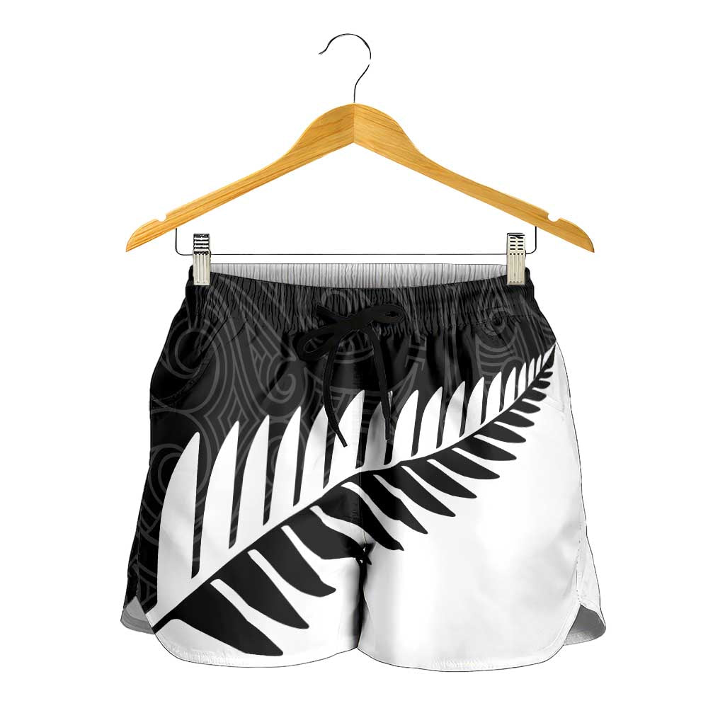 New Zealand Silver Fern Rugby Shorts for Women All Black Go Champions Maori Pattern - Aussie Hoodie