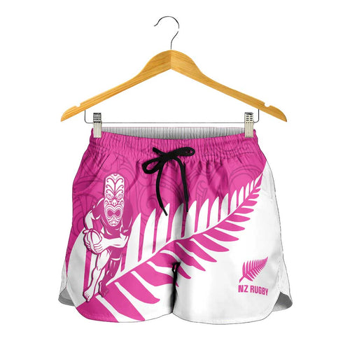 New Zealand Silver Fern Rugby Shorts for Women Go All Black Maori Pink Version - Aussie Hoodie