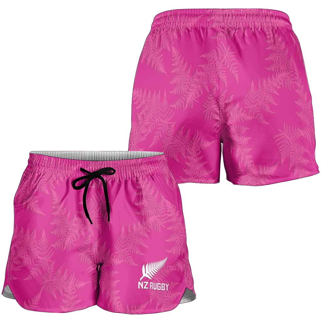 New Zealand Silver Fern Rugby Shorts for Women Go Aotearoa Champions World Cup Pink - Aussie Hoodie