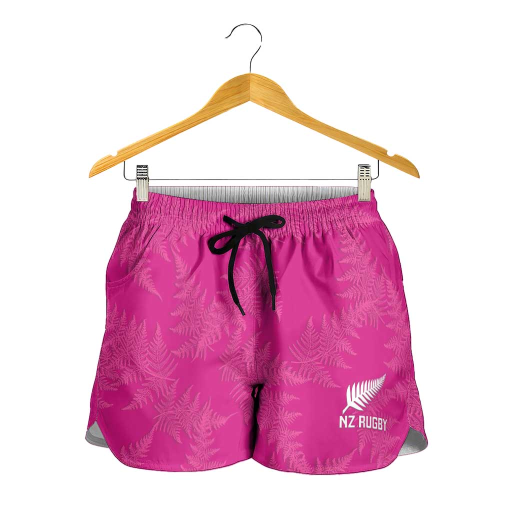 New Zealand Silver Fern Rugby Shorts for Women Go Aotearoa Champions World Cup Pink - Aussie Hoodie